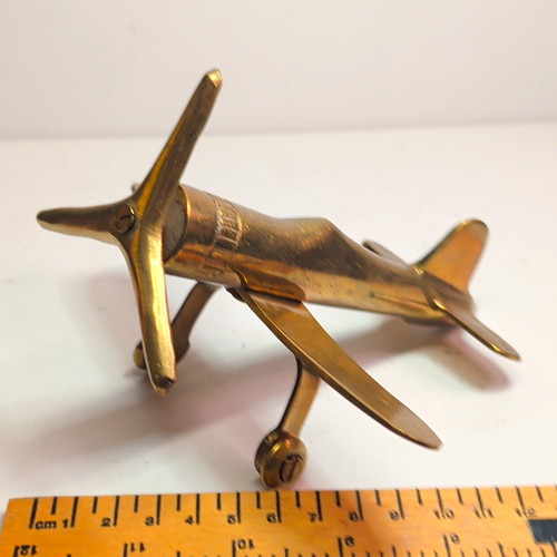 Brass aeroplane model plane - aeroplane,