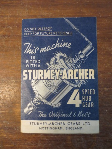 Original 1950s sturmey - 1950s, sturmey-archer