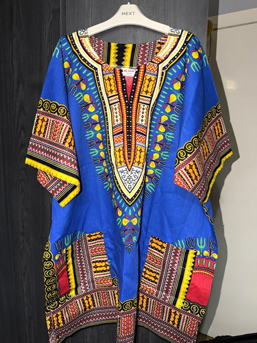 Maama blue cotton dashiki - cotton,