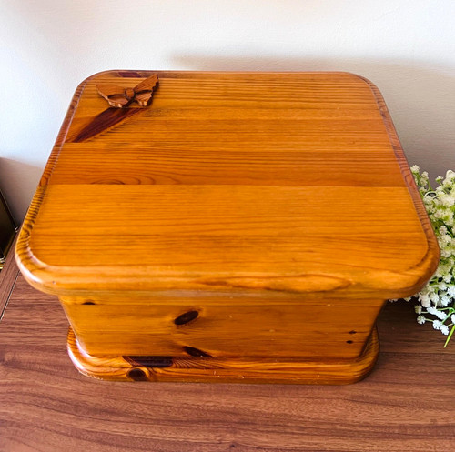 Wooden brown storage chest - storage,