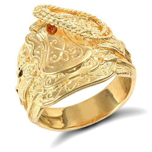 9ct yellow gold saddle - yellow, ring