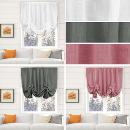 Textured linen look voile tie - linen,