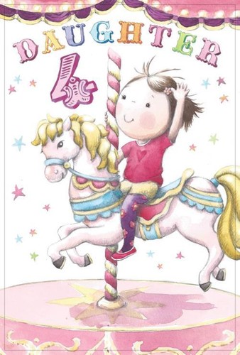Daughter 4th birthday - birthday, card