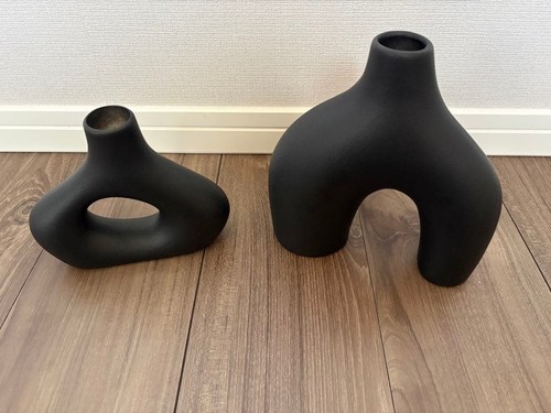 Home flower vase - flower, black