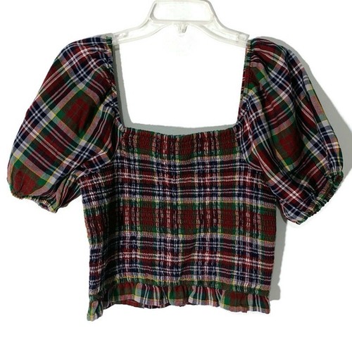 American eagle plaid smocked - plaid,