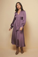 Wallis Plum Fit & Flare Dress Womens Daywear Dresses