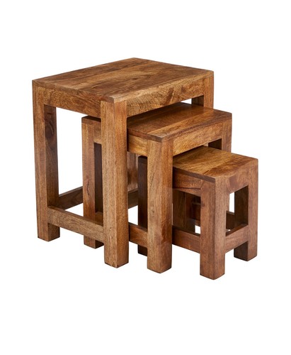 Rustic solid dark wooden nest - rustic,