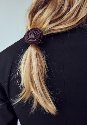 Leather flower scrunchie zara - flower, scrunchie-zara