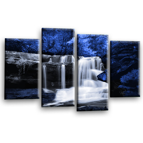 Waterfall wall art blue living - waterfall,