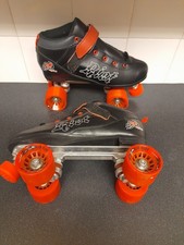 Rio Roller Riot Quad Skates Black & Red Size 9 EUR 43 