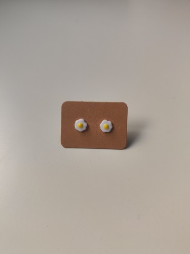 Fried egg stud earrings - egg,