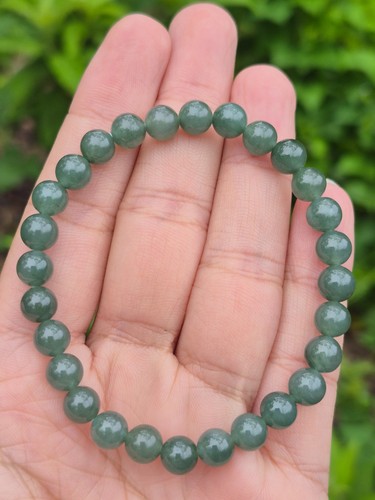 Natural green jade beaded - green,