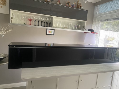 Black gloss besta burs wall - black,