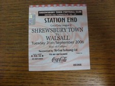 26/09/2006 Ticket: Shrewsbury
