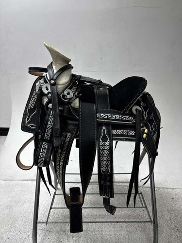 Charro pony saddle - black, &