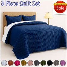 3 Piece Embossed Bedspread