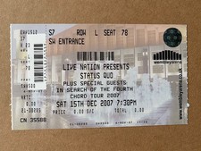 STATUS QUO WEMBLEY ARENA  DEC 15 2007 TICKET STUB - IN SEARCH OF THE FORTH CHORD