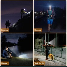2 Pack Omeril Led Headlamp  Model Ld074-bk Rechargeable Hiking Cycling Walking