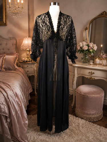Vintage nos black sheer lace - vintage,
