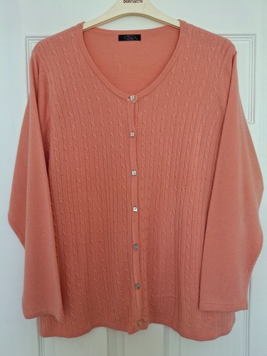 Peach cable front cardigan - , bon
