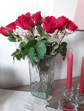 Hand Blown Textured Glass Vase