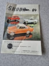 1965 1966 Skoda 64 Octavia Original Vintage Car Sales Brochure Catalogue