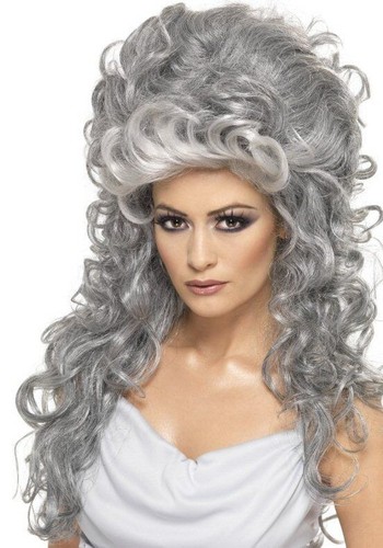 Grey long curly beehive - grey,