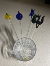 Vintage Glass Cocktail Swizzle
