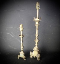 Baroque Italian converted Altar Brass candlesticks
