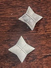 Two Vintage 1940’s Military Four Corner Star Shape Buttons Rope Detail Metal