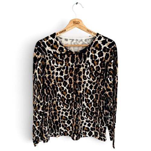 Ladies leopard print cardigan - leopard,