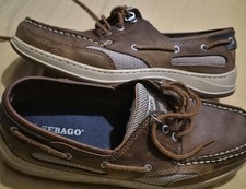 Sebago Men's Clovehitch Waxed Leather Boat Shoes Brown Cinnamon uk size 9