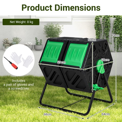 Black dual chamber compost - black,