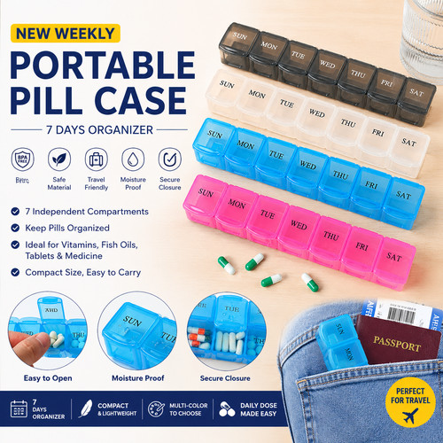 Day large pill box holder - day,