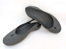 Crocs Iconic Comfort Olivia II UK 6 Ballet Flats Sling Back Shoes Black GUC 