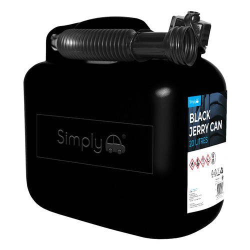 20l jerry fuel can black - can,