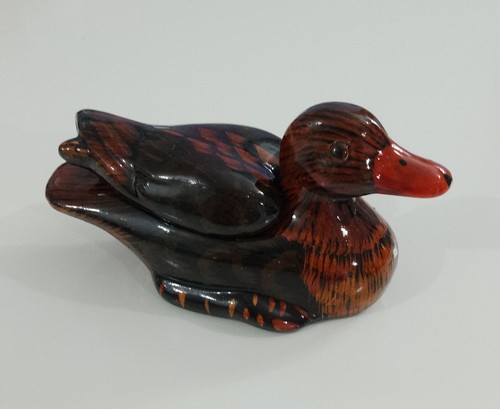 Duck trinket box pot - trinket, glass