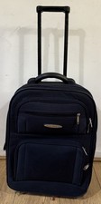 Small Navy Blue Jade Design Suitcase 2 Wheels Telescopic Expander 49 x 33 x 25cm