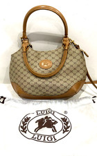 LUIGI  Brown/Tan/Beige Leather Handbag Shoulder/Crossbody Bag + Dustbag