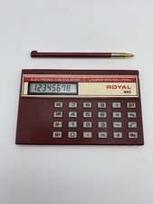 Vintage Collectable 1980s Electronic Mini Calculator Royal 840 Ball Point Pen 