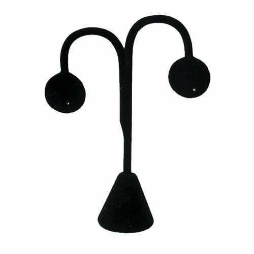 Black velvet earring tree - black,