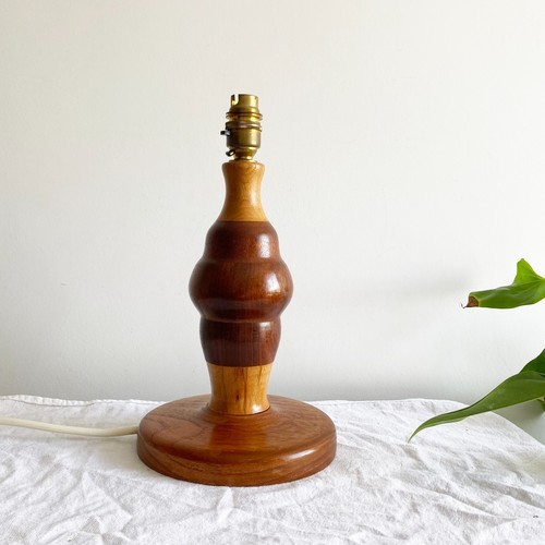 Vintage wooden table lamp - vintage,