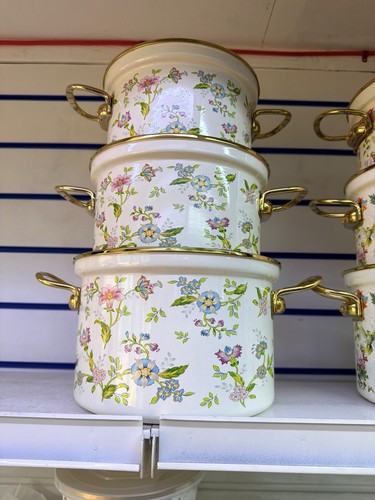 3pcs enamel cookware pots - pots, set