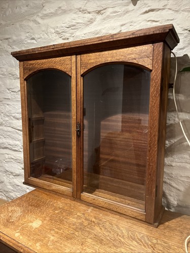 Vintage oak display cabinet - vintage,