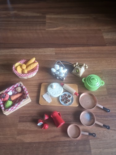 Doll house kitchen items - doll,