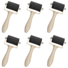 6 Pc Roller Paint Brush Rubber Roller Brayer for Crafting Ink Roller Tool
