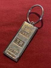 Vintage Silver Plated Ingot/Medallion Key Ring - QEII Silver Jubilee 1977