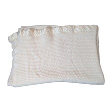 VINTAGE BLANKET White Wool Blended Knit Whitney Style Throw 240x180 Cm BH3