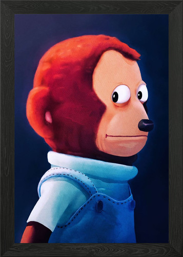 Monkey puppet meme - framed, wall