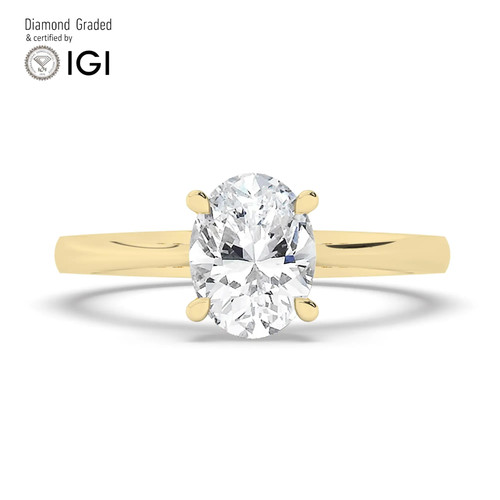 Oval diamond engagement ring - oval,